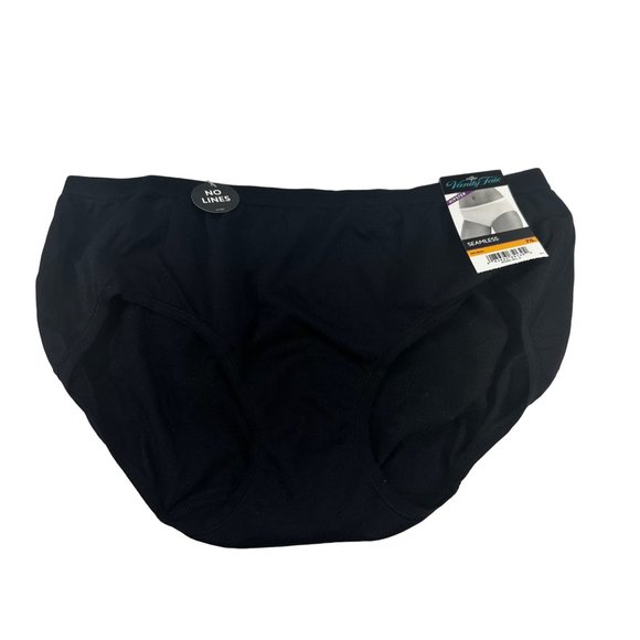 Vanity Fair Women's Size 7 Large Panty Hipster Seamless Black New With Tags - Picture 1 of 8
